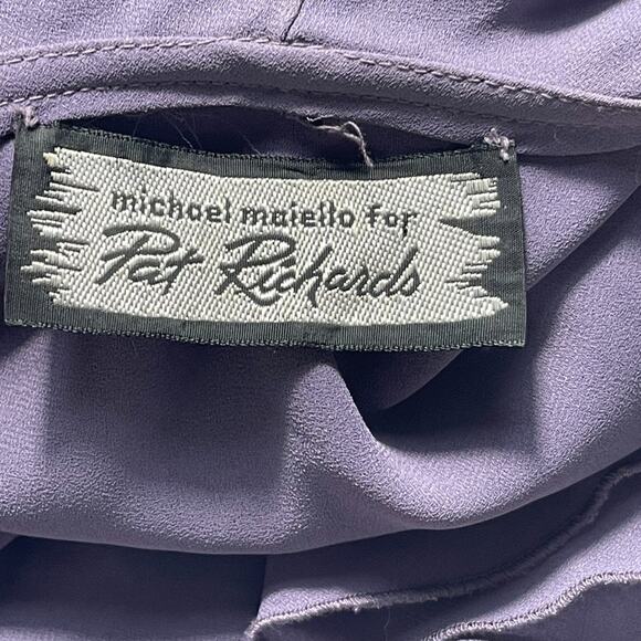 VTG 70s Purple Ruffled Midi Party Dress Sz 6 Tiered Flutter Chiffon Coquette USA - Picture 6 of 8